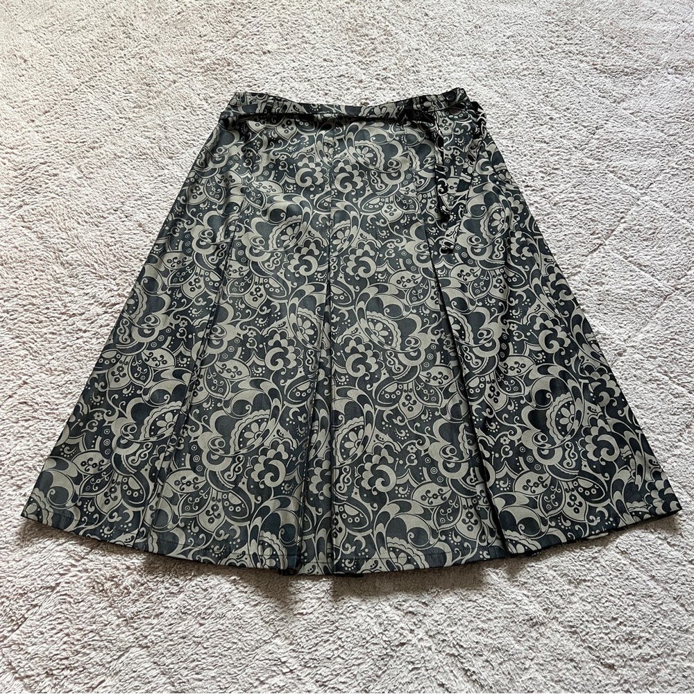 Max Mara Weekend Paisley Print Pleated Skirt Preppy Minimalist Quiet Luxury Sz 6